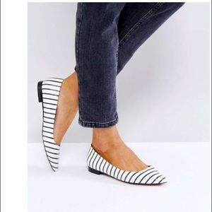 ASOS pointed striped ballet flats